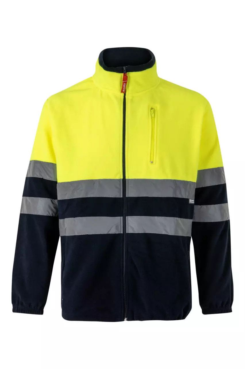 Velilla 0183-01-20, Warnschutz-Fleecejacke, Marineblau/Warngelb, image 1, gallery thumbnail