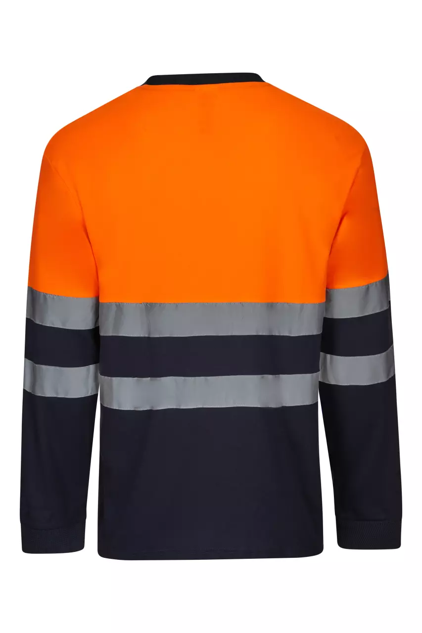 Velilla 305615-61-19-1, Warnschutz-Langarm-T-Shirt, Marineblau/Warnorange, image 2, gallery thumbnail