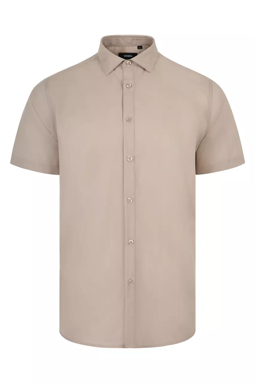 Velilla Short-Sleeved Work Shirt, Light Beige