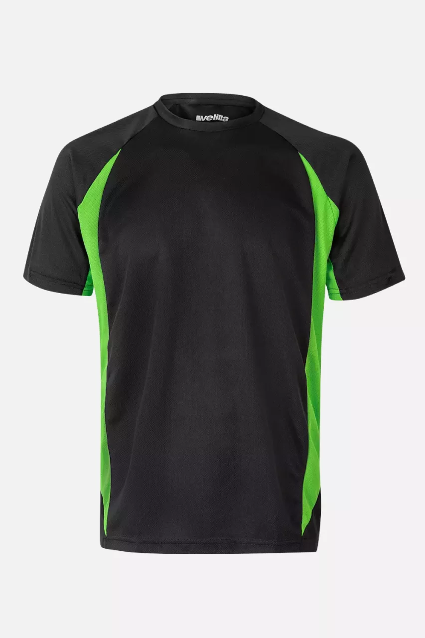 Velilla 105501-00-25, Work T-Shirt, Black/Lime Green, image 1, gallery thumbnail
