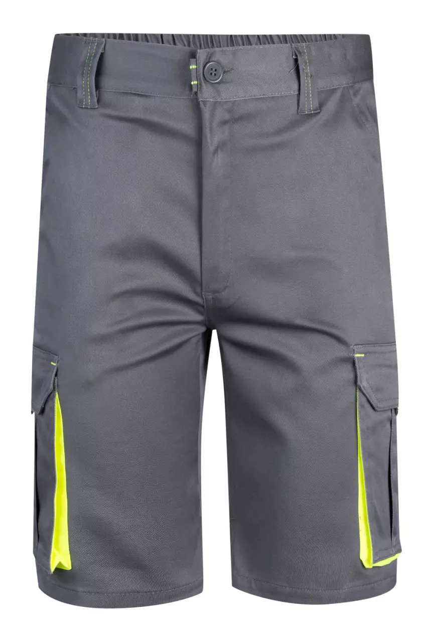 Velilla 103010S-08-20, Work Shorts, Grey/Hi-Vis Yellow, image 1, gallery thumbnail