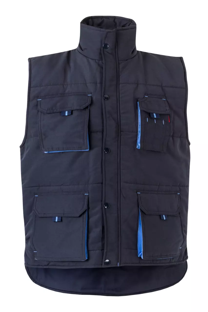 Velilla 205902-61-05, Padded Work Vest, Navy Blue/Sky Blue, image 1, gallery thumbnail