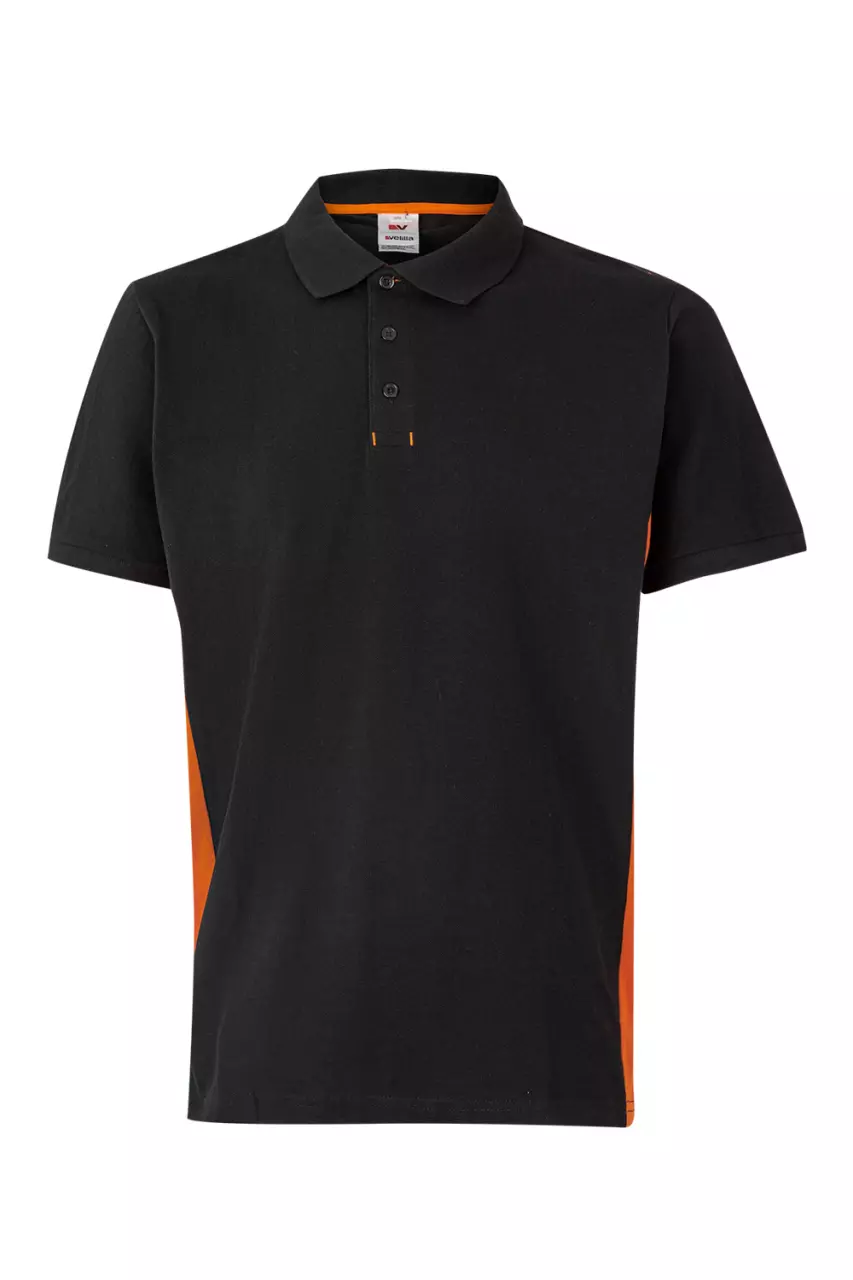 Velilla Polo Shirt, Black/Orange