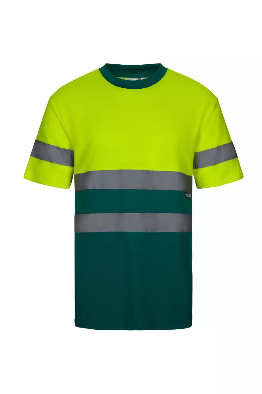 Velilla 305613-02-20-1, High-Vis Short Sleeve T-Shirt, Green/Hi-Vis Yellow, image 1, gallery thumbnail