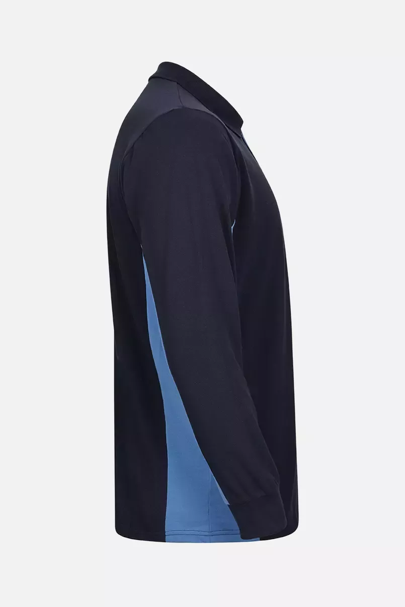 Velilla 105514-61-05, Long Sleeved Polo Shirt, Navy Blue/Sky Blue, image 2