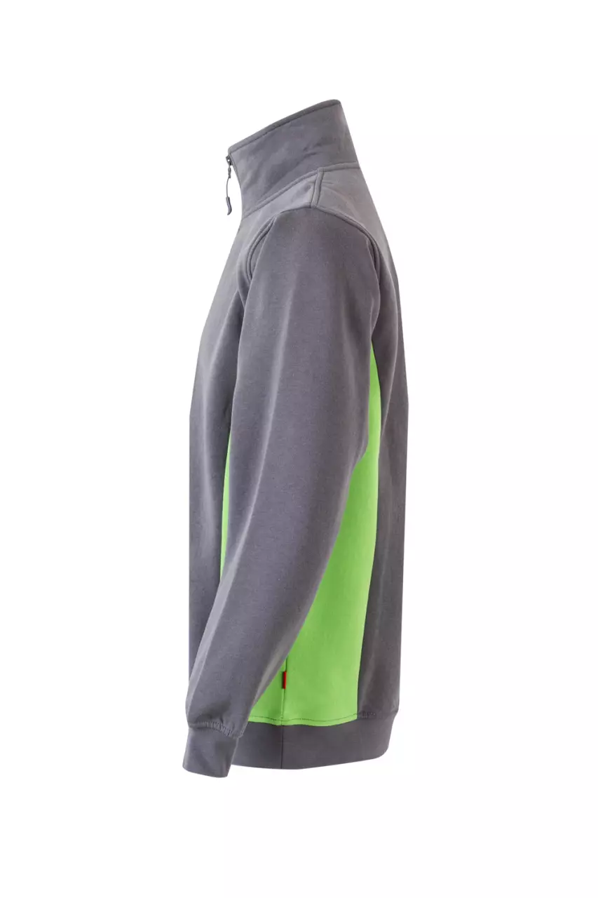 Velilla 105704-08-25, Work Sweatshirt, Grey/Lime Green, image 2, gallery thumbnail