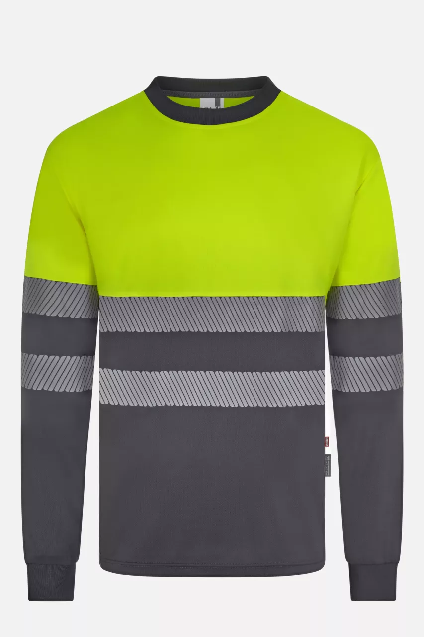Velilla 305635-08-20, Warnschutz-Langarm T-Shirt, Grau/Warngelb, image 1, gallery thumbnail