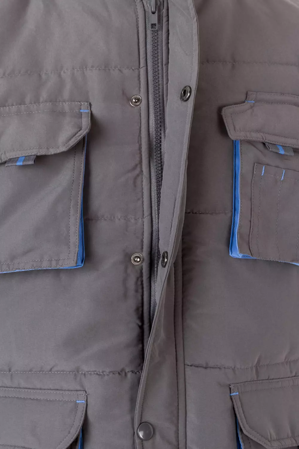 Velilla 205902-08-05, Padded Work Vest, Grey/Sky Blue, image 6