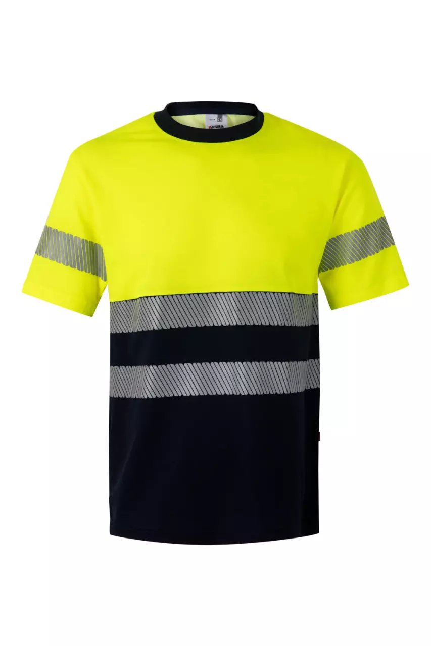 Velilla 305509-61-20, High-Vis Short Sleeve T-Shirt, Navy Blue/Hi-Vis Yellow, image 1, gallery thumbnail