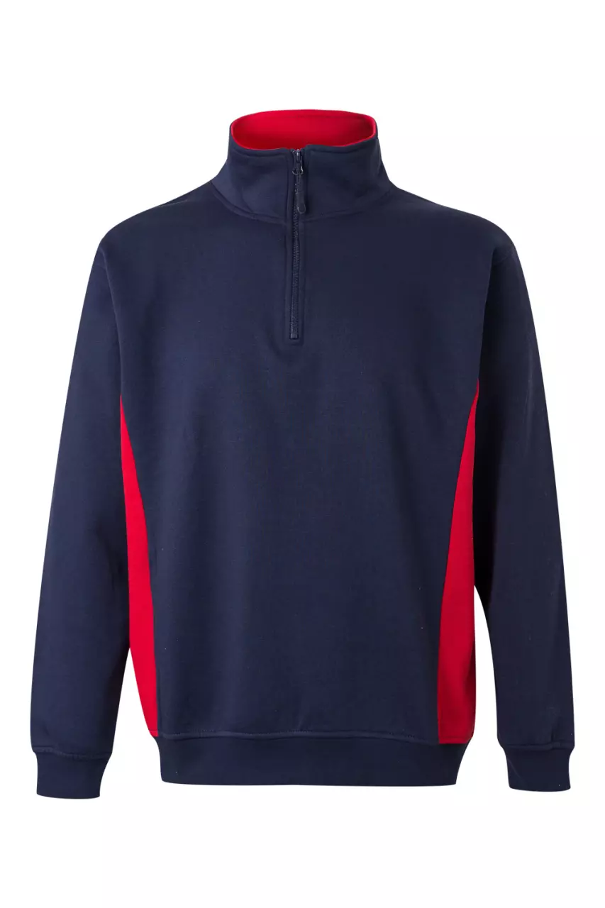 Velilla 105704-61-12, Work Sweatshirt, Navy Blue/Red, image 1, gallery thumbnail