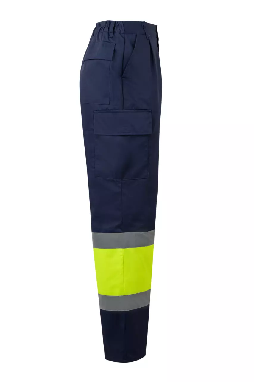 Velilla 303003-01-20, Warnschutz-Arbeitshose, Marineblau/Warngelb, image 2, gallery thumbnail