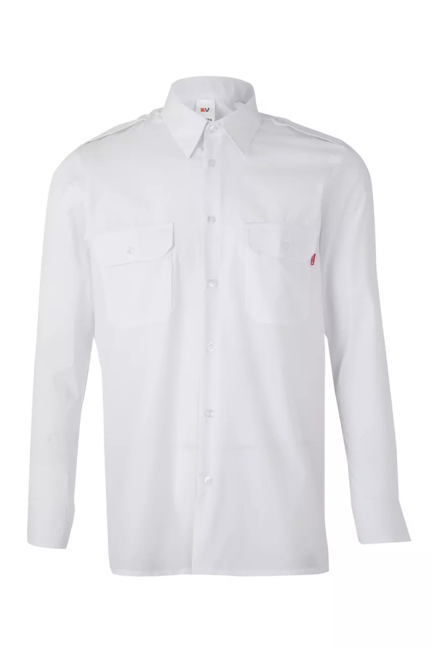 Velilla Long Sleeved Work Shirt, White