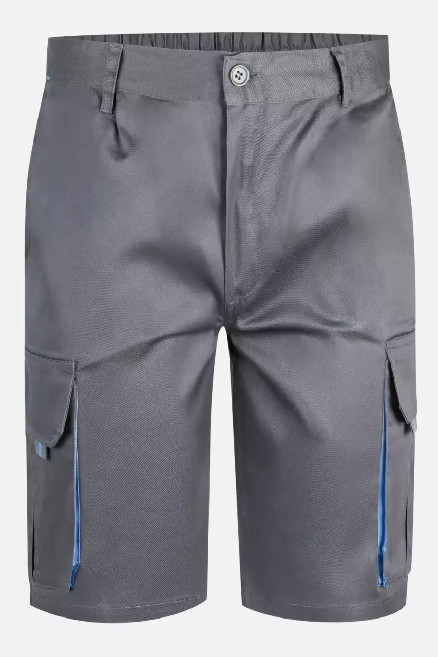 Velilla 103007-08-05, Work Shorts, Grey/Sky Blue, image 1, gallery thumbnail