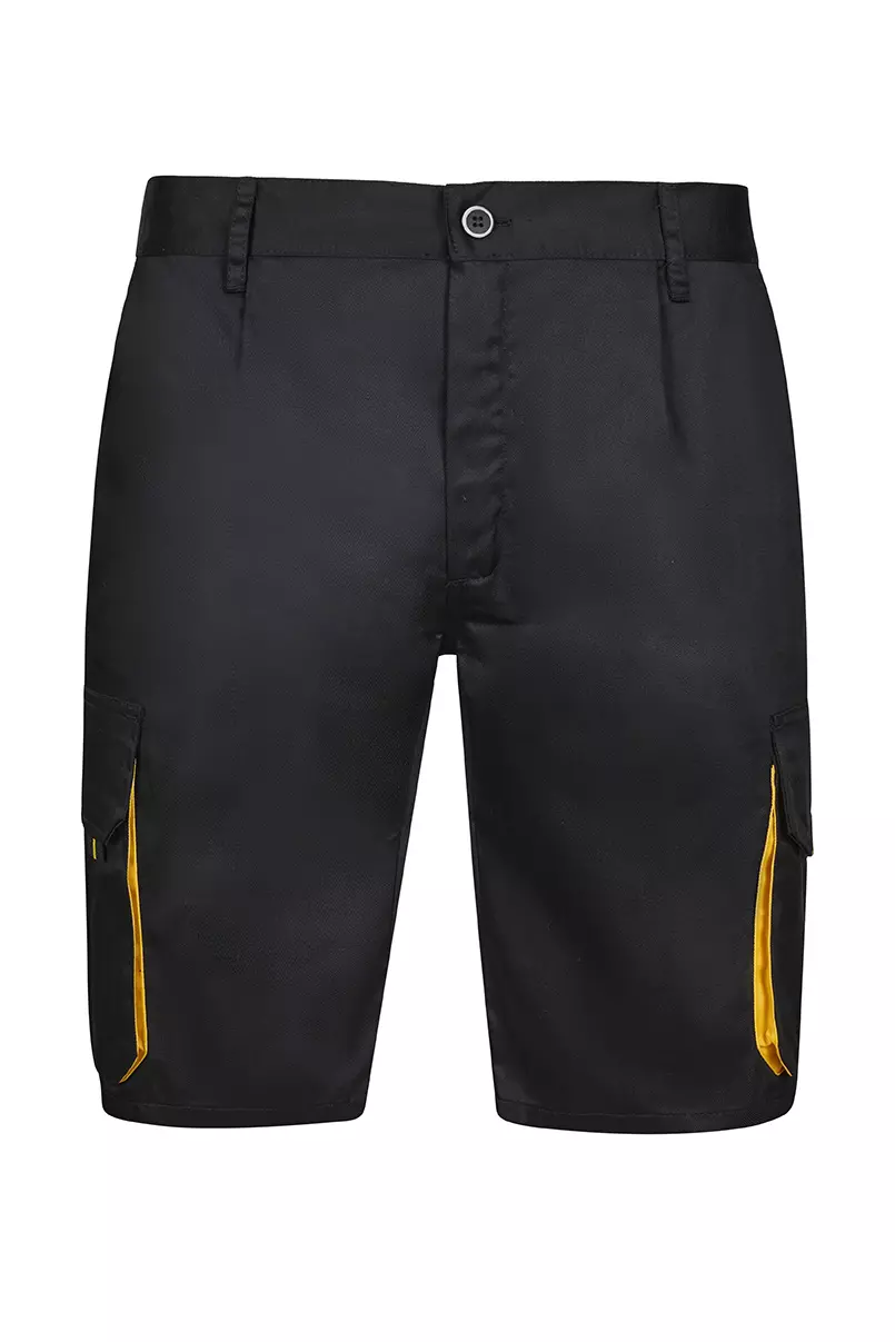Velilla 103007-00-17, Work Shorts, Black/Yellow