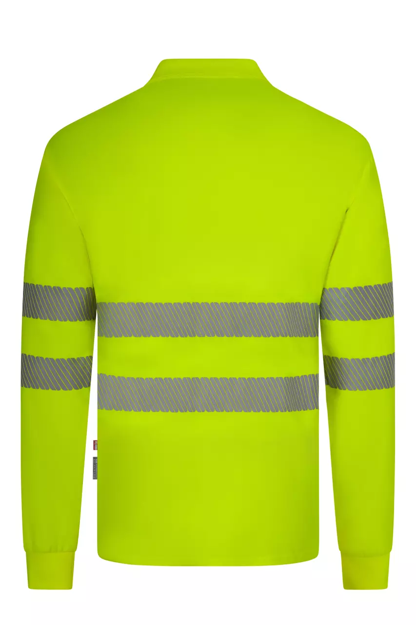 Velilla 305534-20-1, High-Vis Long Sleeved Polo Shirt, Hi-Vis Yellow, image 4, gallery thumbnail