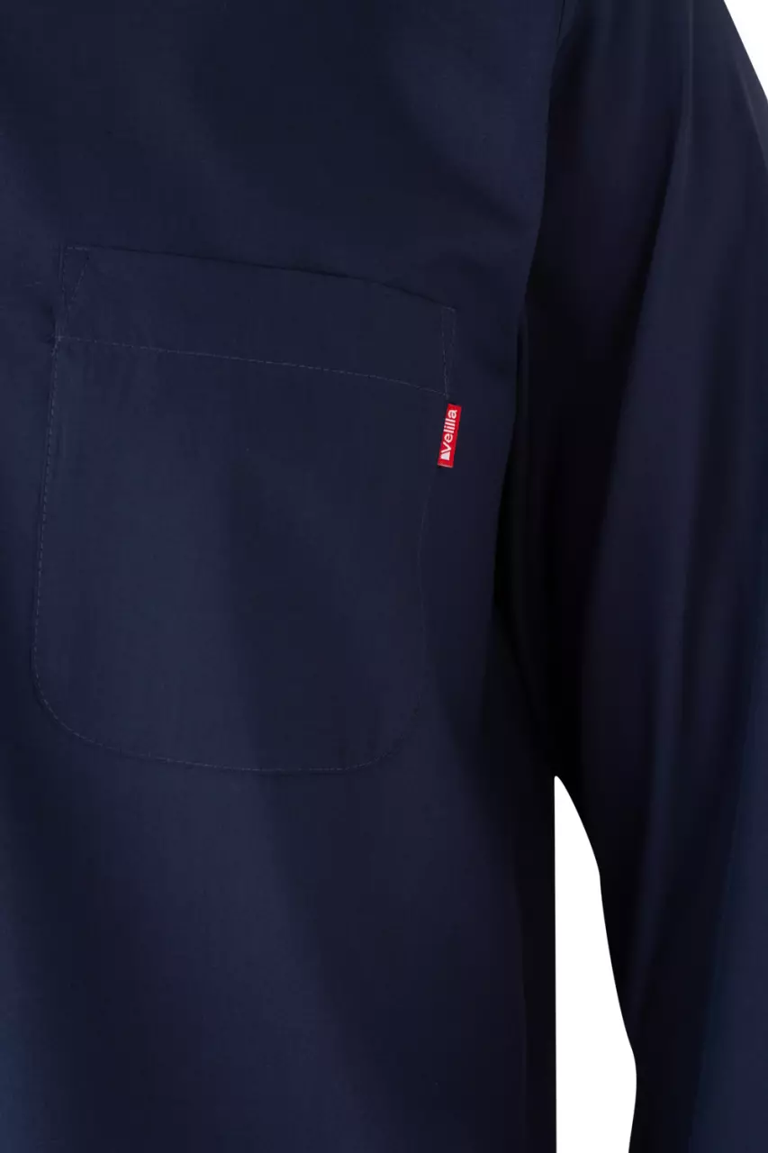 Velilla 529-01, Long Sleeved Work Shirt, Marine Blue, image 2, gallery thumbnail