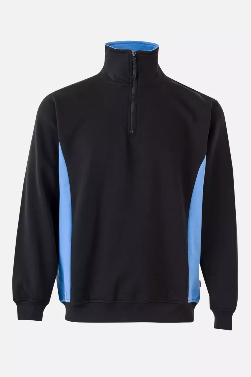 Velilla 105704-00-05, Arbeitssweatshirt, Schwarz/Himmelblau, image 1, gallery thumbnail