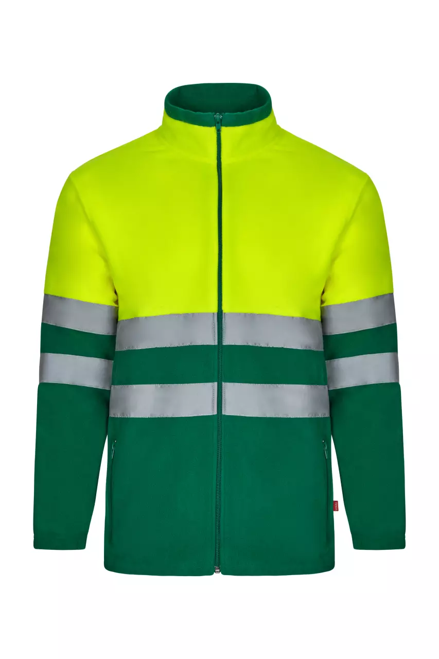 Velilla 301503-02-20, High-Vis Fleece Jacket, Green/Hi-Vis Yellow