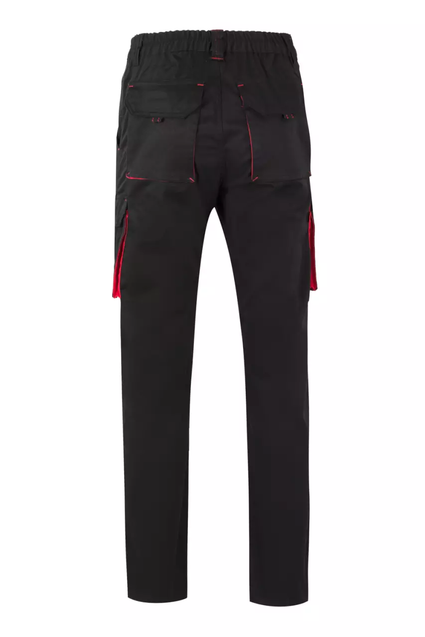 Velilla 103024S-00-12, Work Trousers, Black/Red, image 2, gallery thumbnail