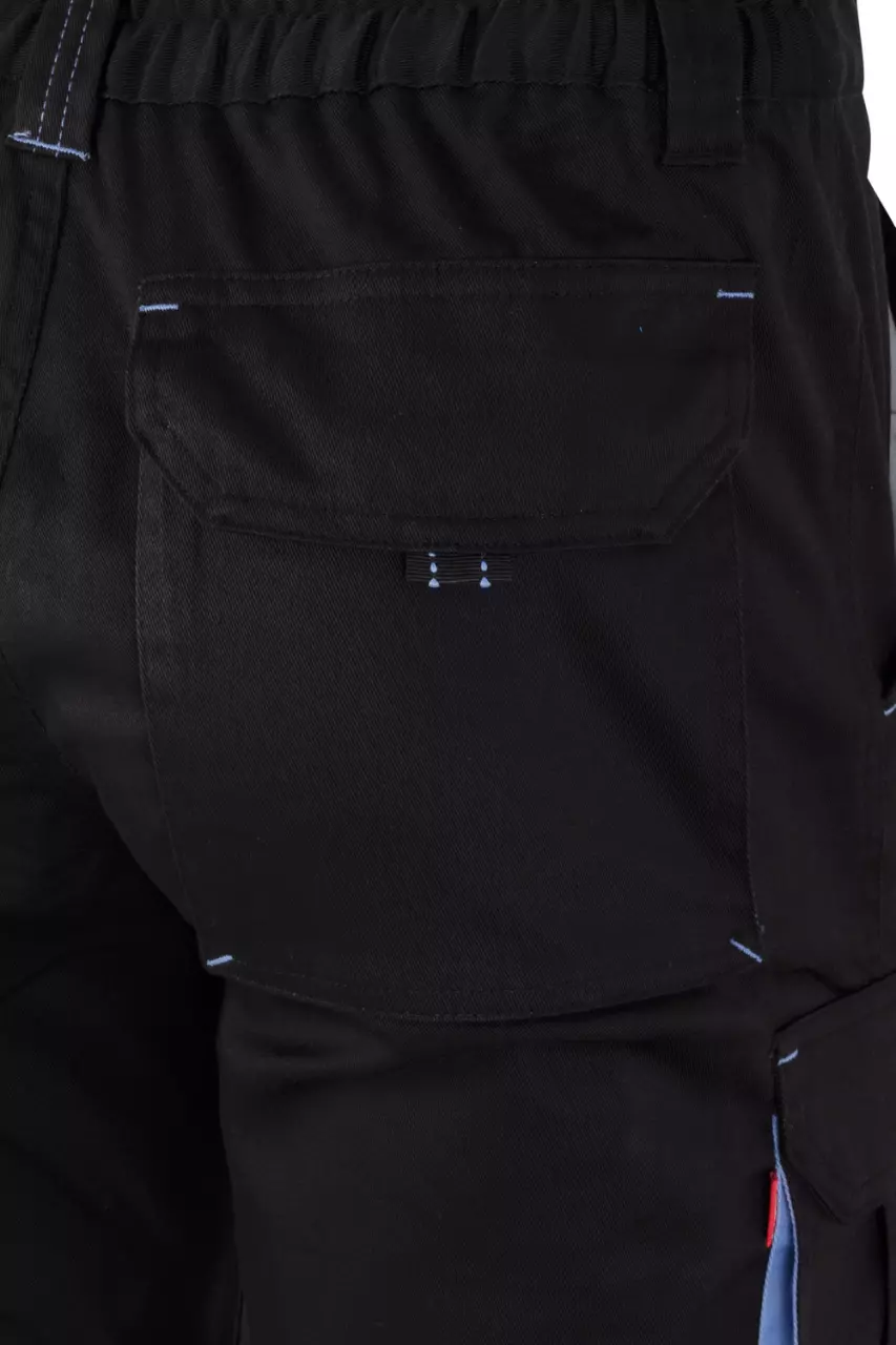 Velilla 103024S-00-05, Work Trousers, Black/Sky Blue, image 2, gallery thumbnail