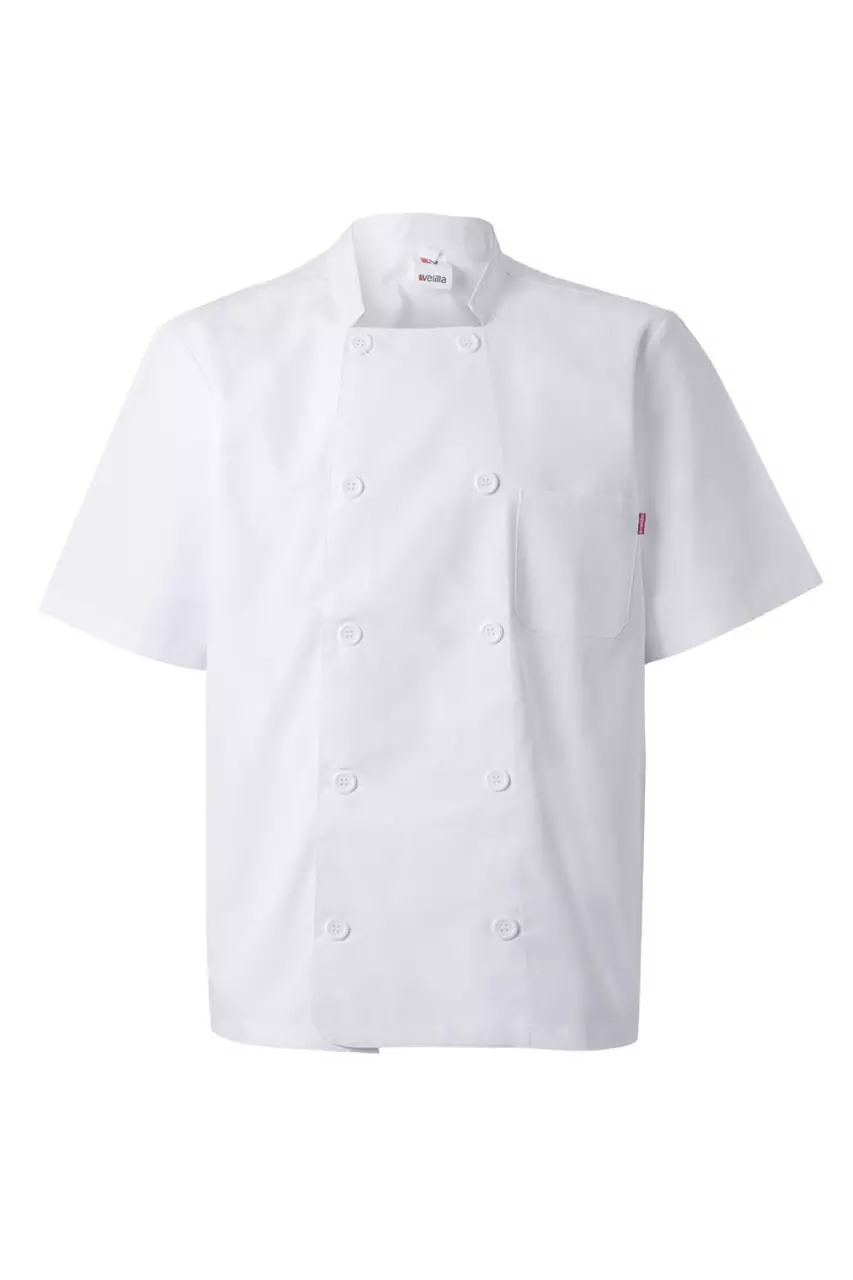 Velilla 432-07, Short-Sleeved Chef Jacket, White, image 1, gallery thumbnail