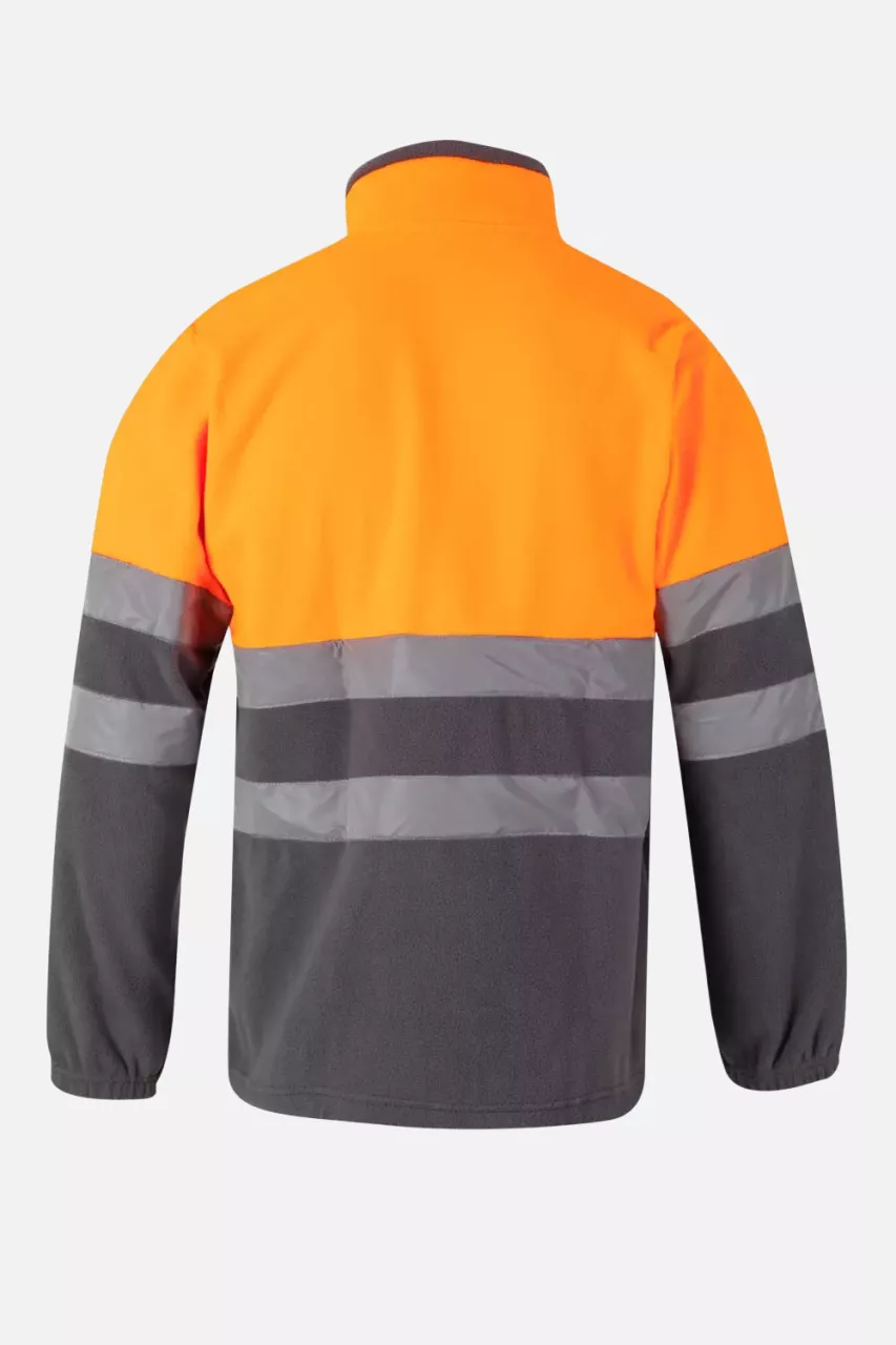 Velilla 0183-08-19-2, Warnschutz-Fleecejacke, Größe 4XL/5XL, Grau/Warnschutz-Orange, image 2, gallery thumbnail