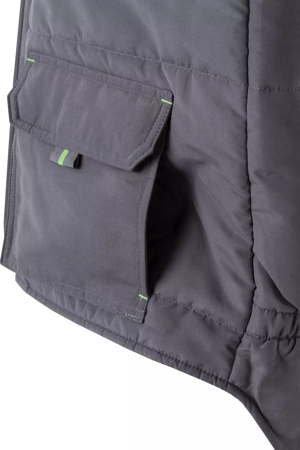 Velilla 205902-08-25, Padded Work Vest, Grey/Lime Green, image 4