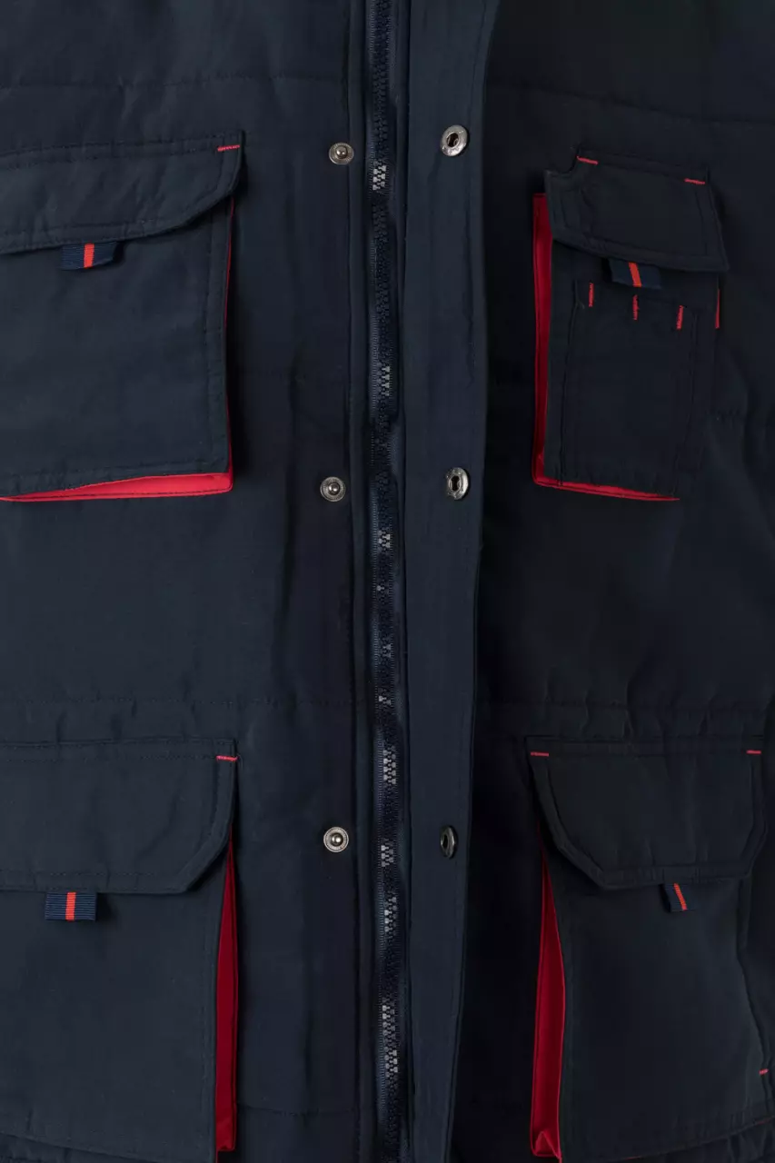 Velilla 205902-61-12, Padded Work Vest, Navy Blue/Red, image 3, gallery thumbnail