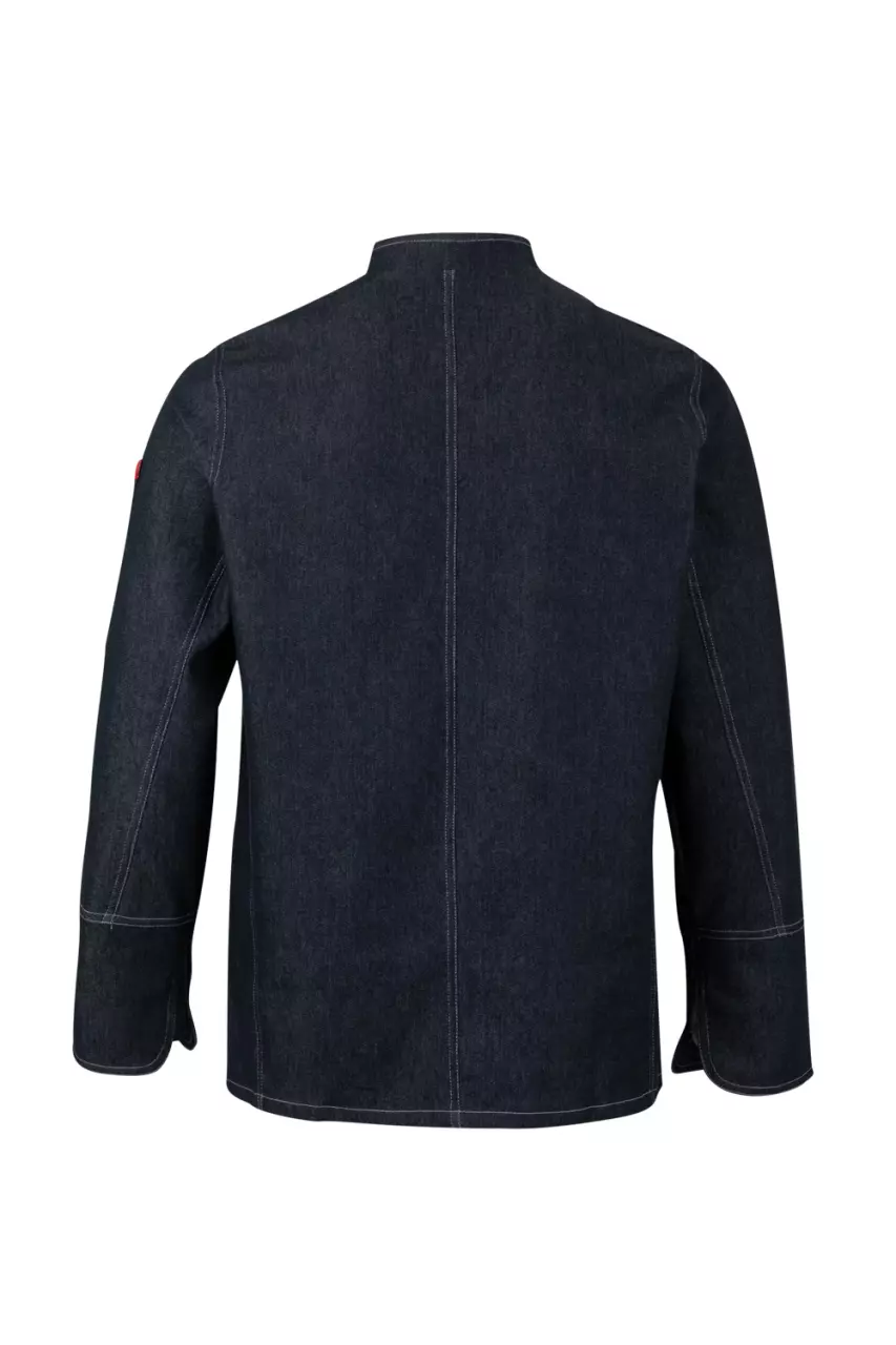 Velilla 405207-64, Long Sleeved Chef Jacket, Dark Blue Denim, image 5, gallery thumbnail