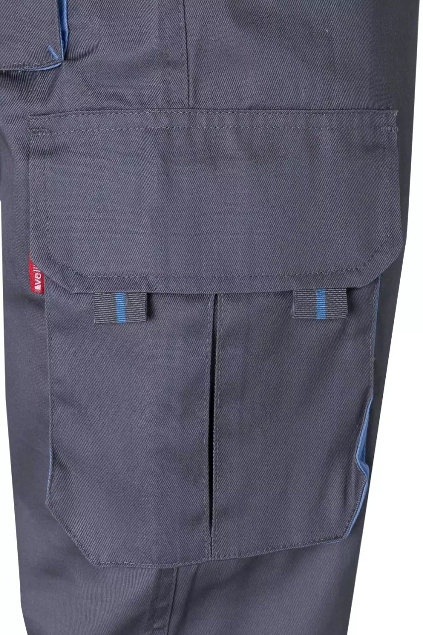 Velilla 103004-08-05, Work Trousers, Grey/Sky Blue, image 2, gallery thumbnail