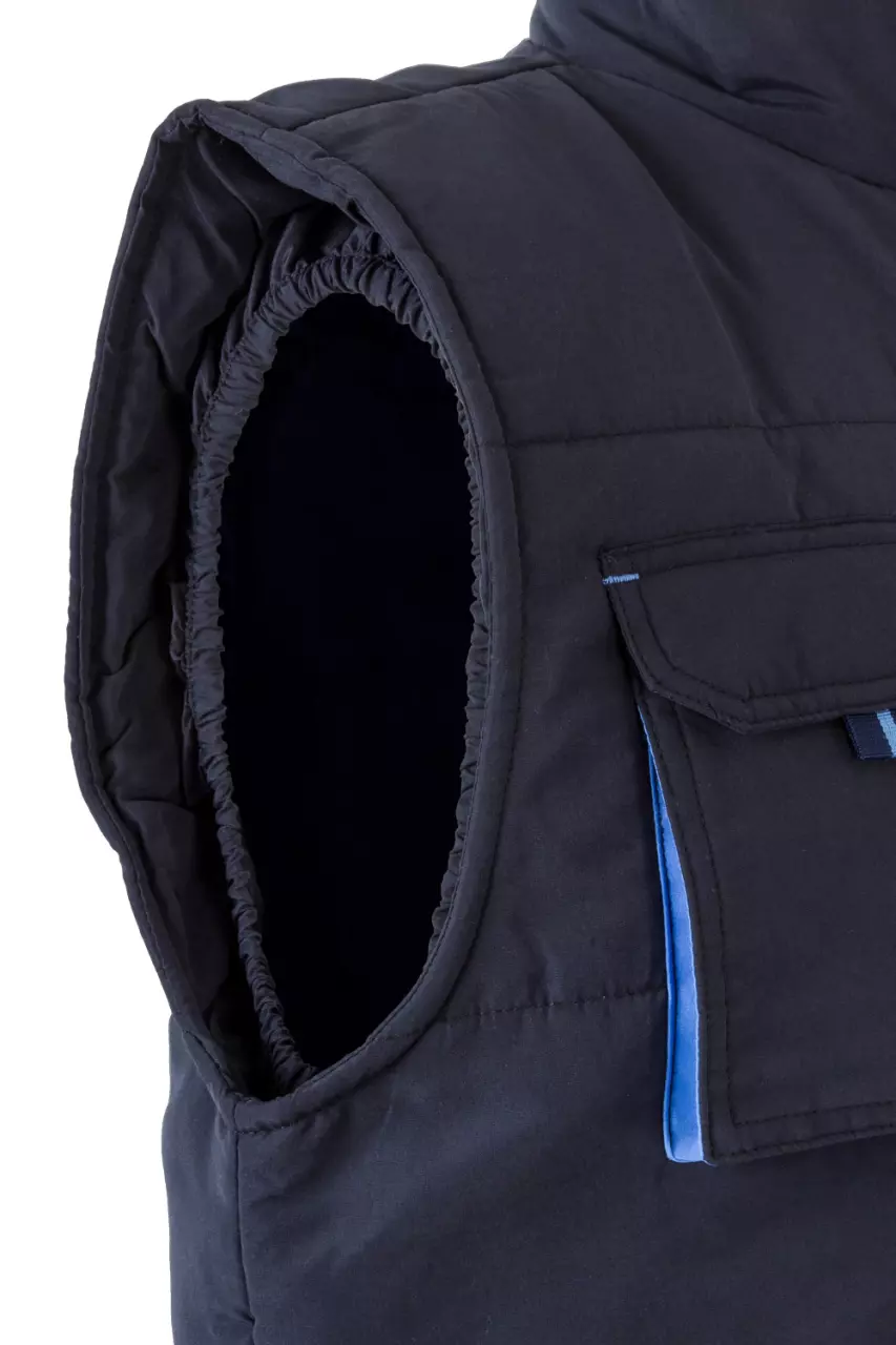 Velilla 205902-61-05, Padded Work Vest, Navy Blue/Sky Blue, image 2, gallery thumbnail