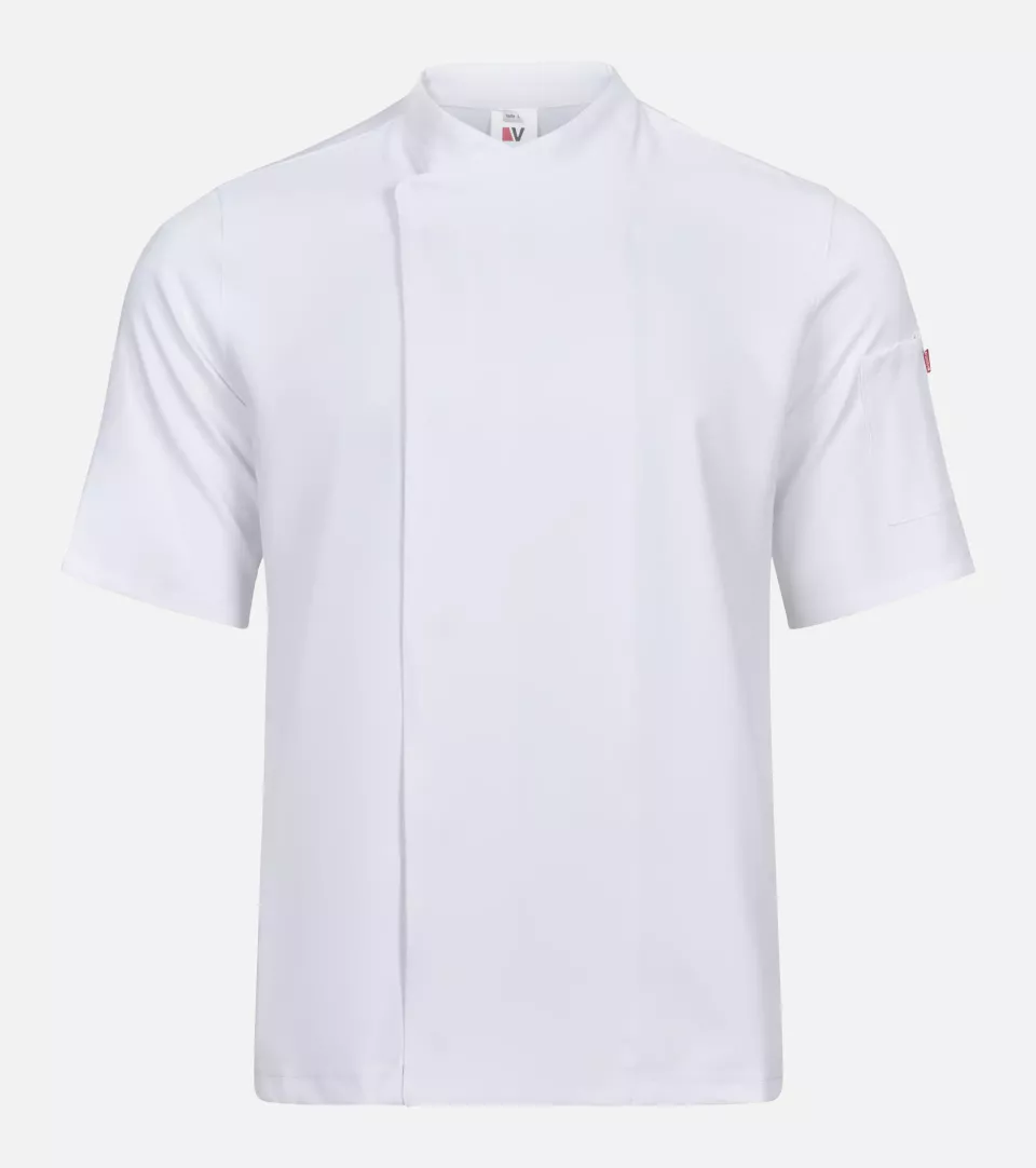 Velilla 405209-07, Short-Sleeved Chef Jacket, White, image 1, gallery thumbnail