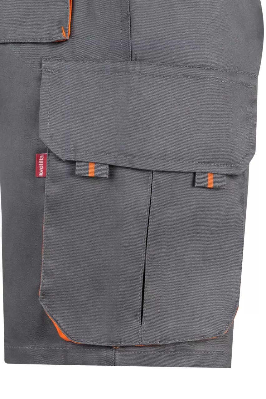 Velilla 103007-08-16, Work Shorts, Grey/Orange, image 4, gallery thumbnail