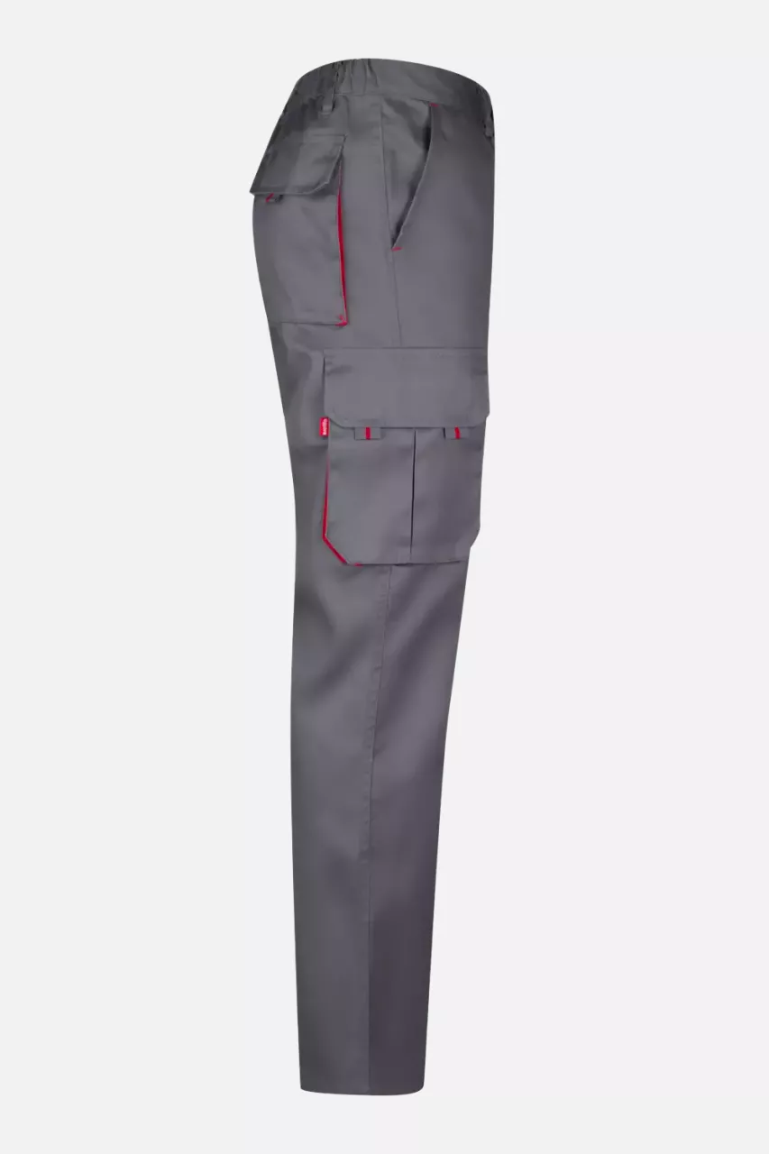 Velilla 103004-08-12, Work Trousers, Grey/Red, image 5, gallery thumbnail
