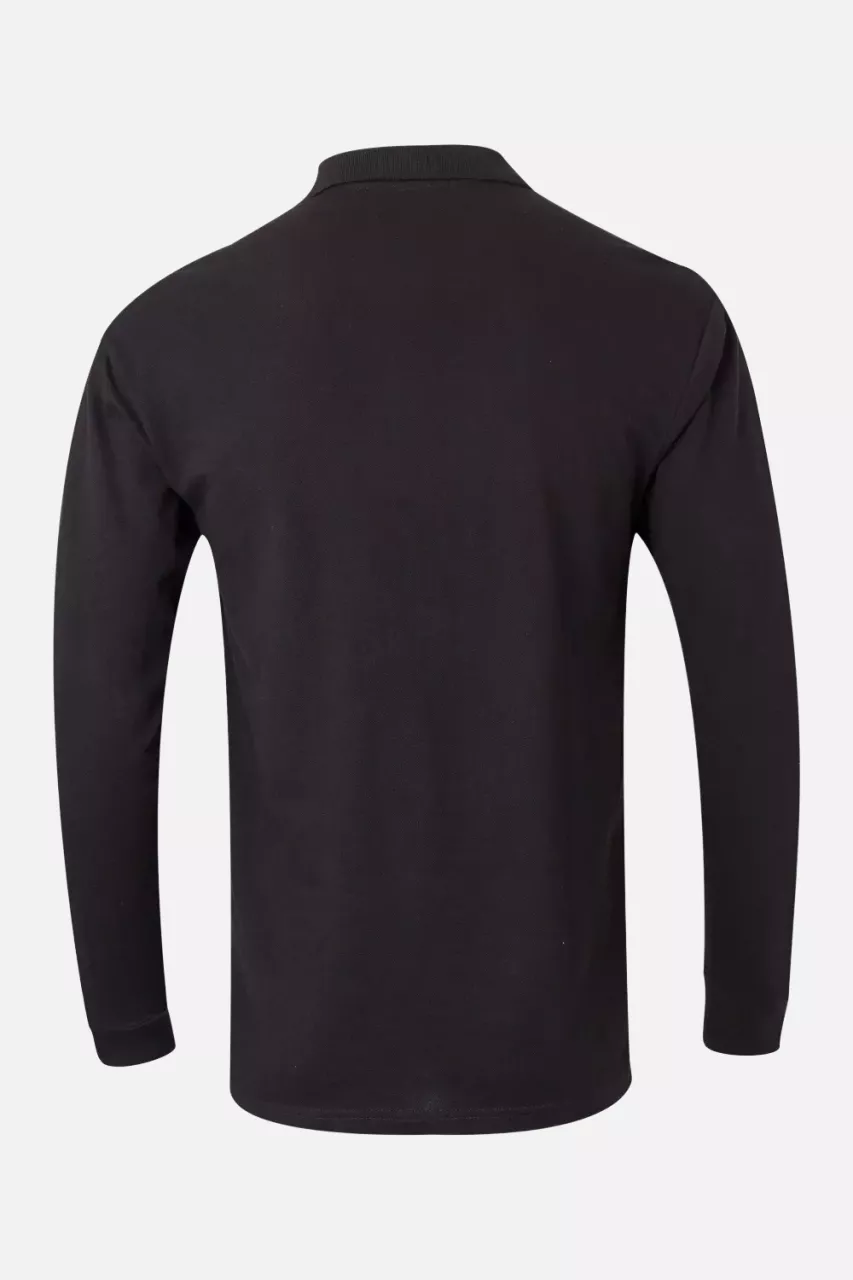 Velilla 105503-00, Long Sleeved Polo Shirt, Black, image 2, gallery thumbnail