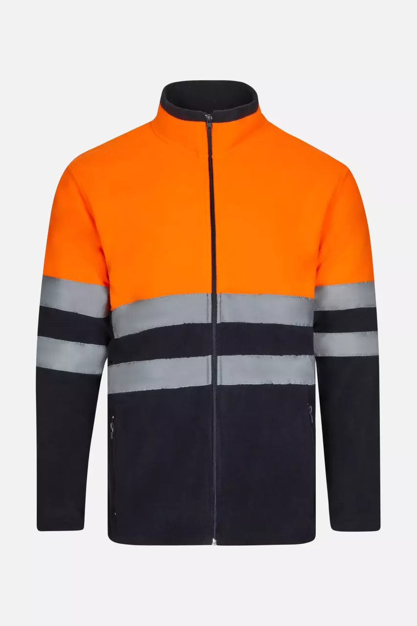 Velilla 301503-01-19, High-Vis Fleece Jacket, Marine Blue/Hi-Vis Orange, image 1, gallery thumbnail