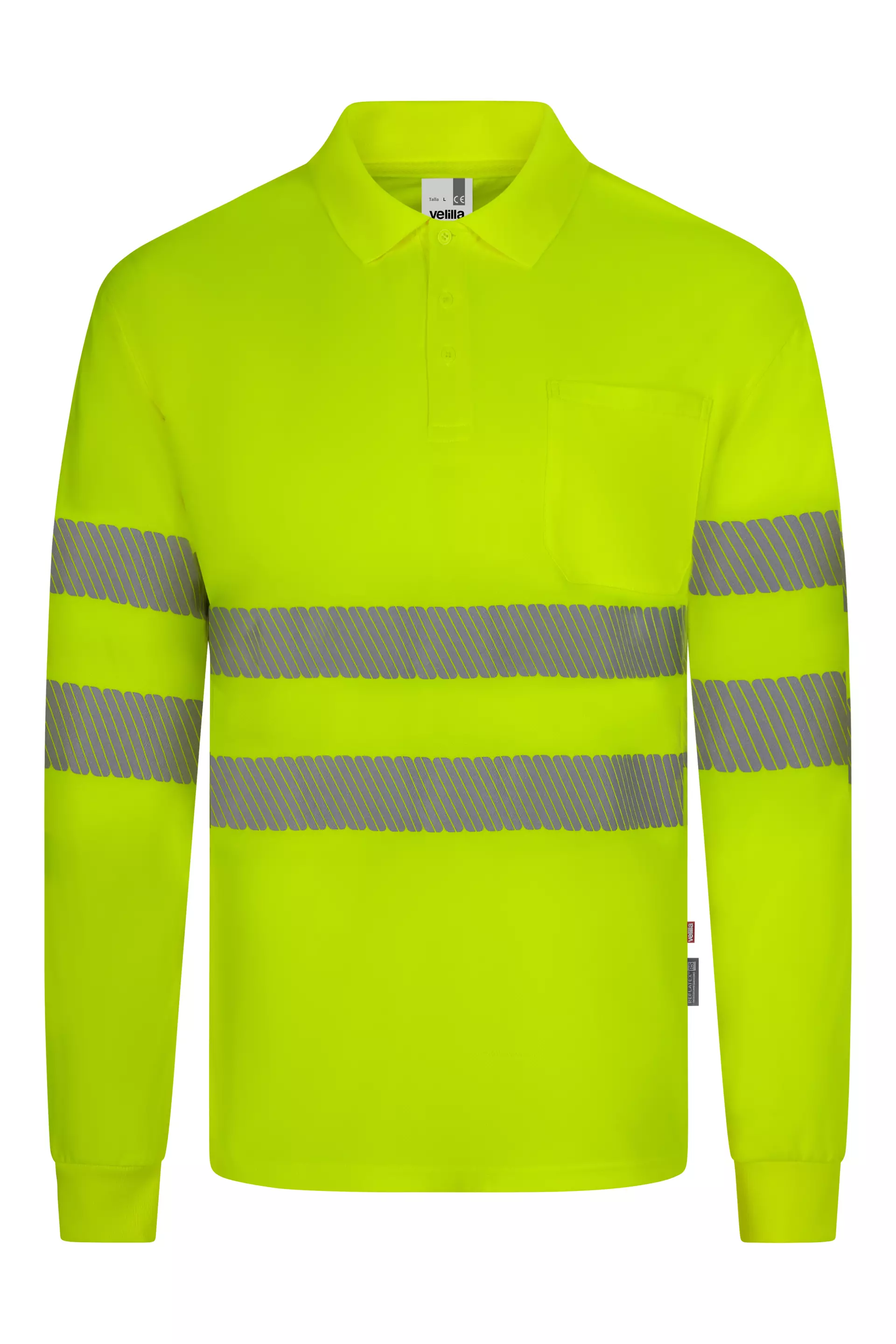 Velilla 305534-20, High-Vis Long Sleeved Polo Shirt, Hi-Vis Yellow, image 1