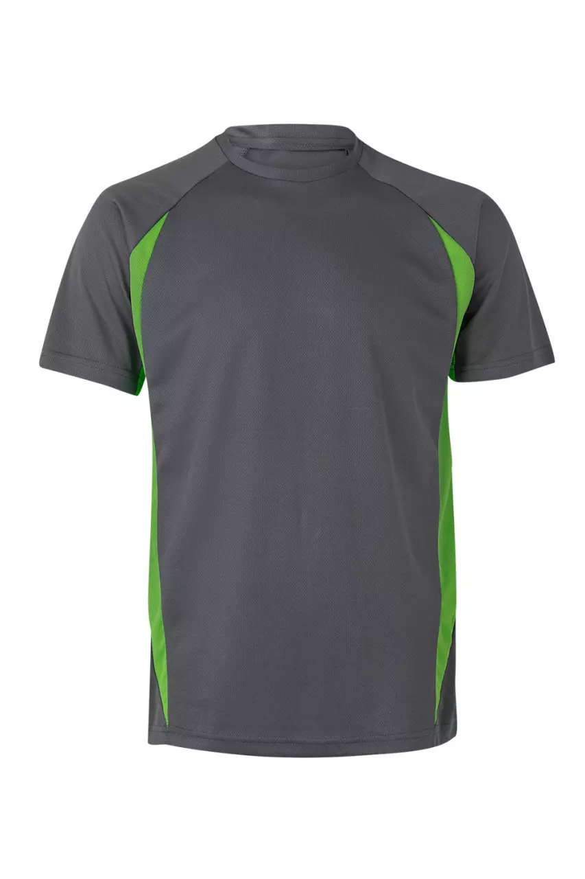 Velilla Work T-Shirt, Grey/Lime Green