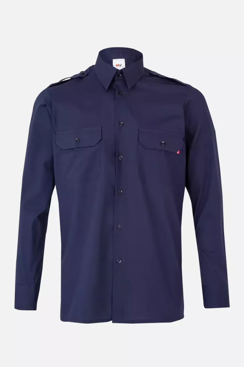 Velilla 530-01, Long Sleeved Work Shirt, Marine Blue, image 1, gallery thumbnail