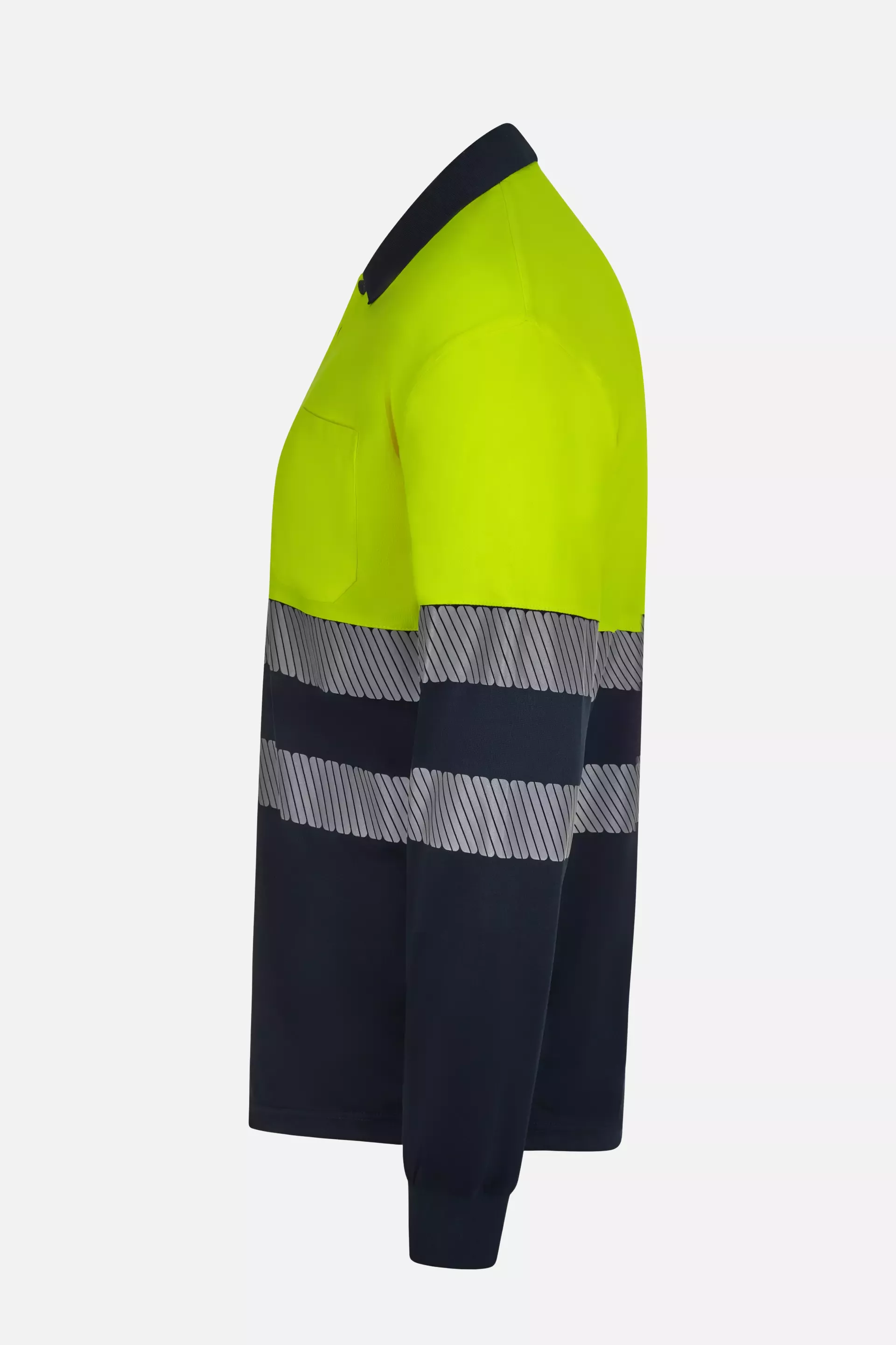 Velilla 305535-61-20-2, High-Vis Long Sleeved Polo Shirt, Size 4XL/5XL, Navy Blue/Hi-Vis Yellow, image 3