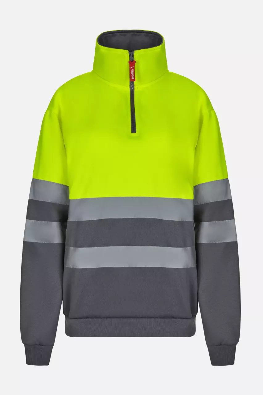 Velilla 305701-08-20, Warnschutz-Sweatshirt, Grau/Warngelb, image 1, gallery thumbnail