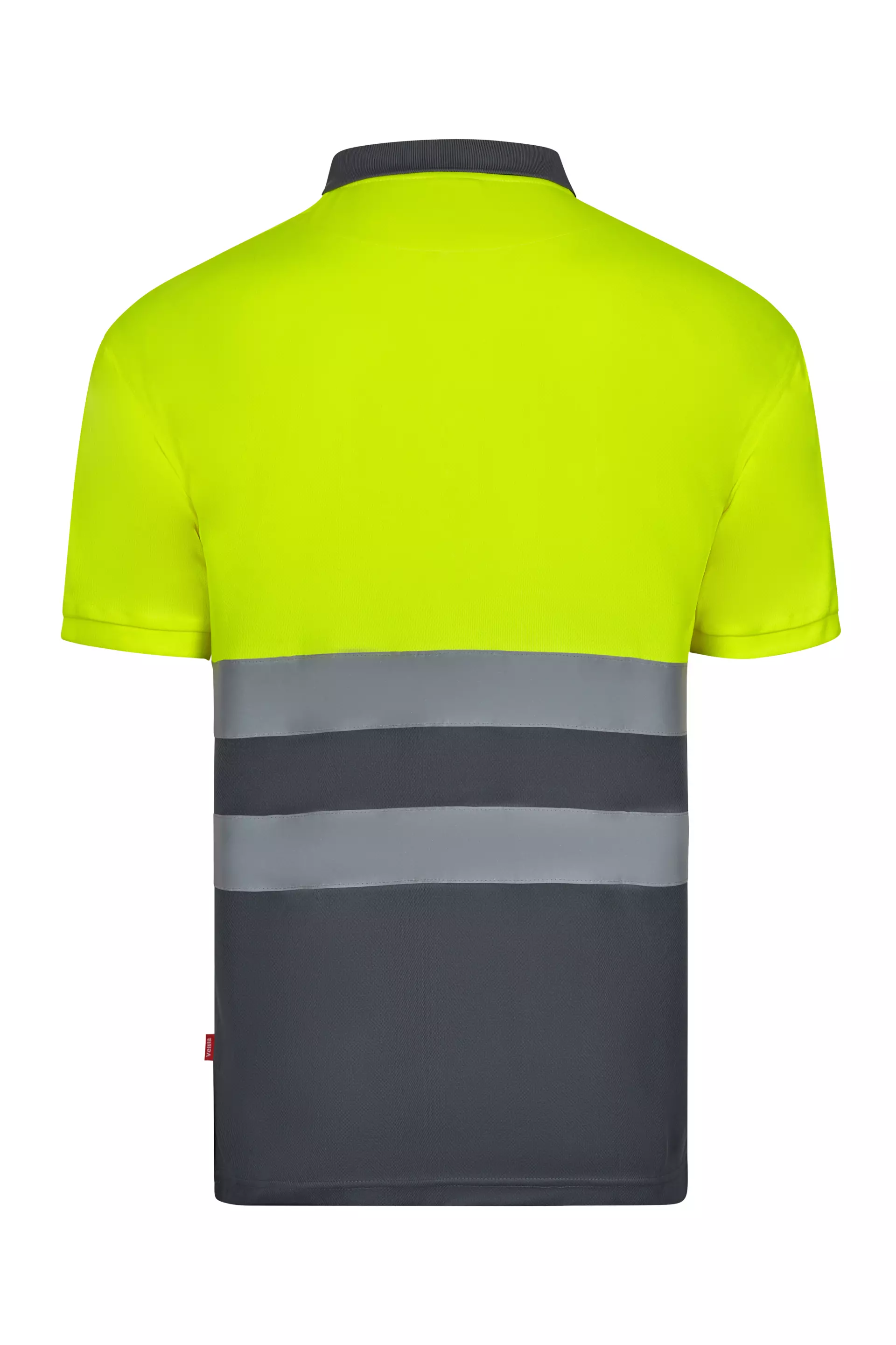 Velilla 305504-08-20, High-Vis Short Sleeve Polo Shirt, Grey/Hi-Vis Yellow, image 2