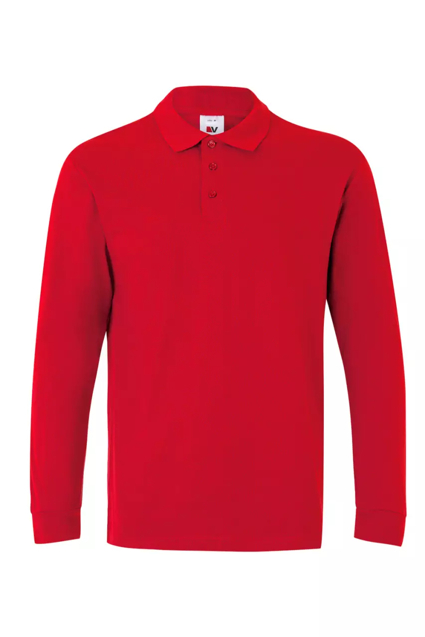 Velilla 105503-12, Long Sleeved Polo Shirt, Red, image 1, gallery thumbnail