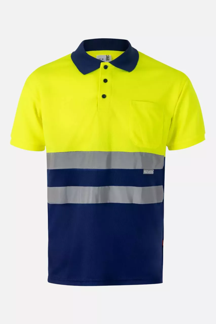 Velilla 0173-09-20, Warnschutz-Poloshirt, Königsblau/Warngelb, image 1, gallery thumbnail