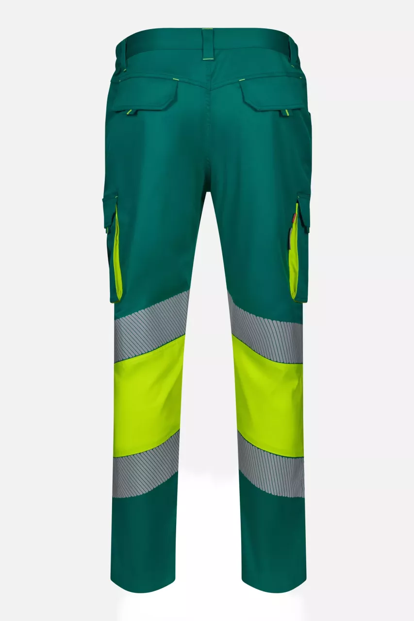 Velilla 303008S-02-20, High-Vis Work Trousers, Green/Hi-Vis Yellow, image 3, gallery thumbnail
