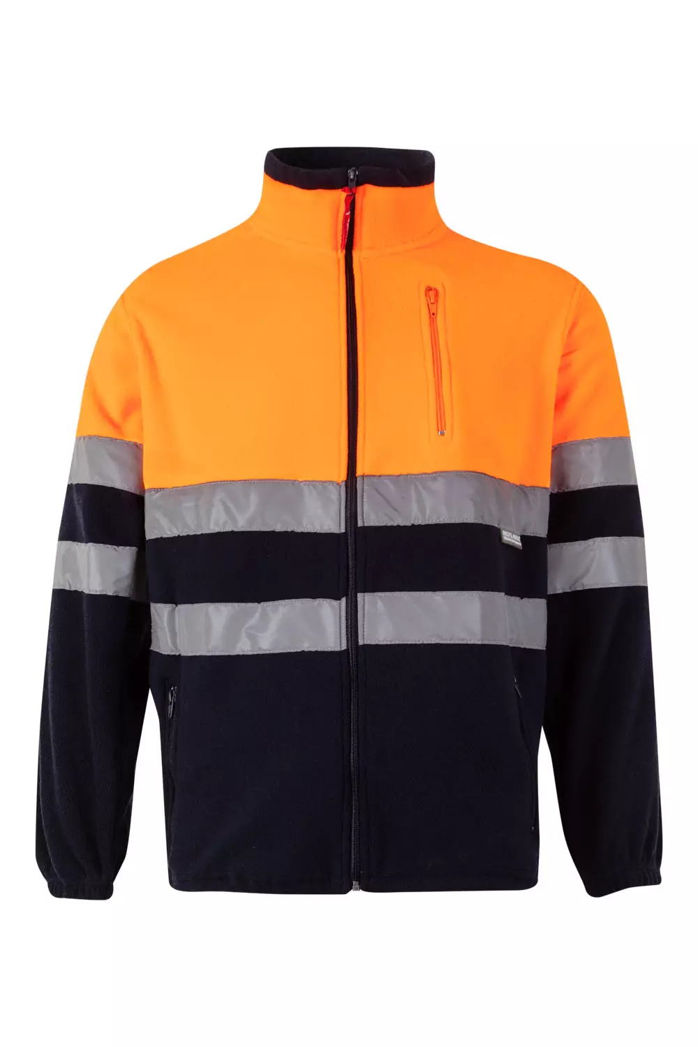 Velilla 0183-01-19-2, High-Vis Fleece Jacket, Size 4XL/5XL, Marine Blue/Hi-Vis Orange, image 1