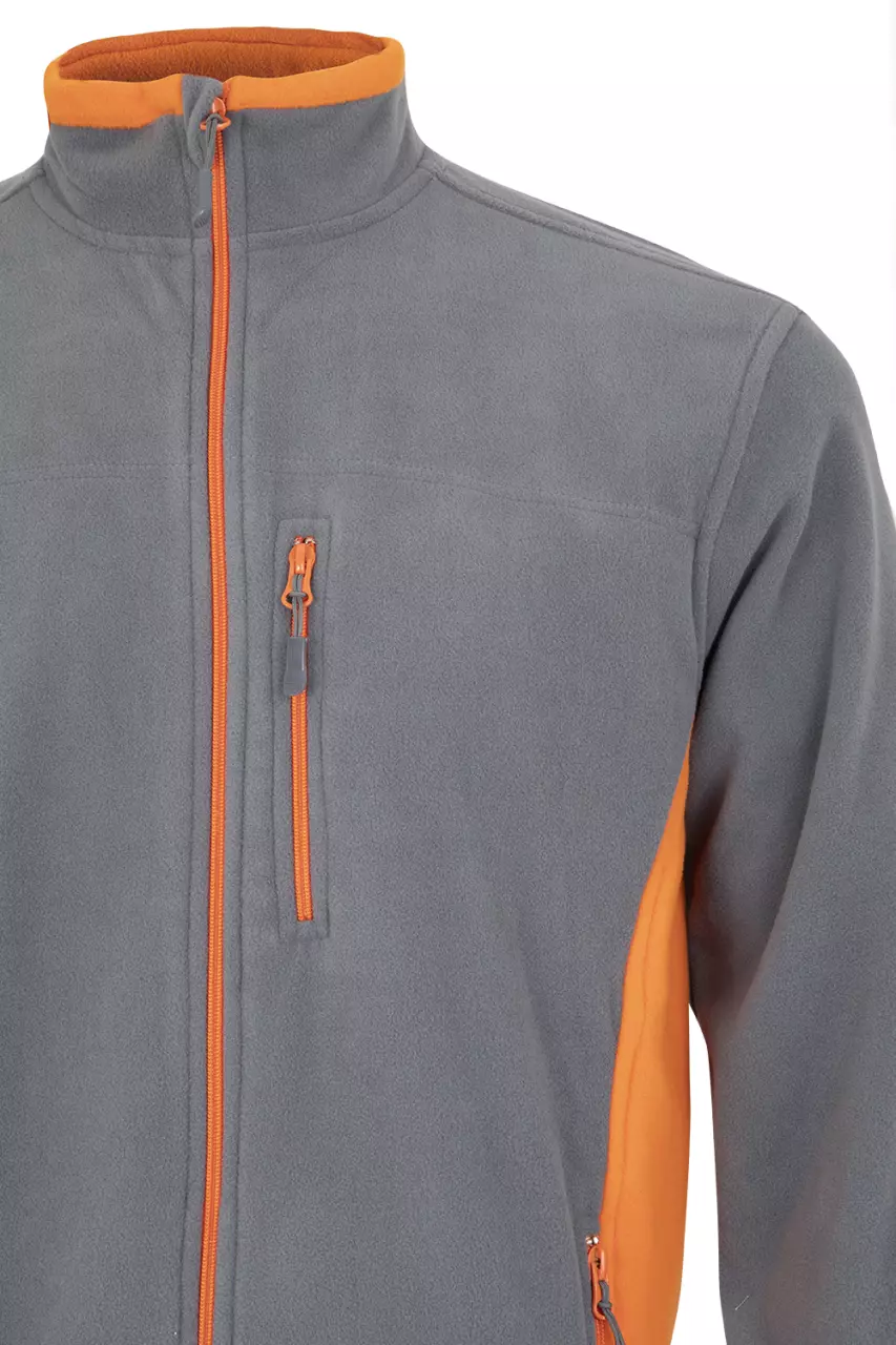 Velilla 201504-08-16, Fleece Jacket, Grey/Orange, image 4, gallery thumbnail