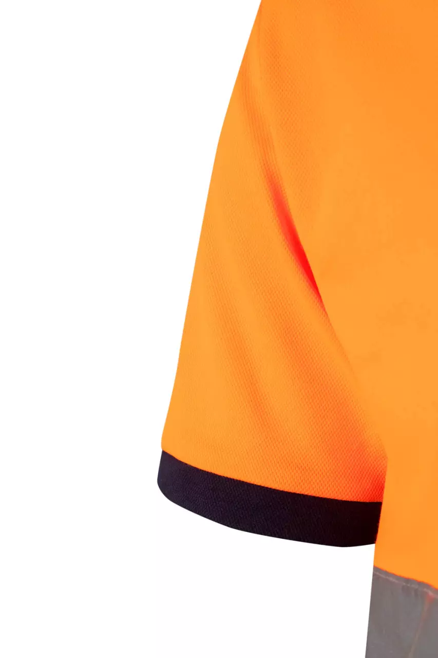 Velilla 305513-61-19-1, Warnschutz-Kurzarm-Poloshirt, Marineblau/Warnorange, image 2, gallery thumbnail