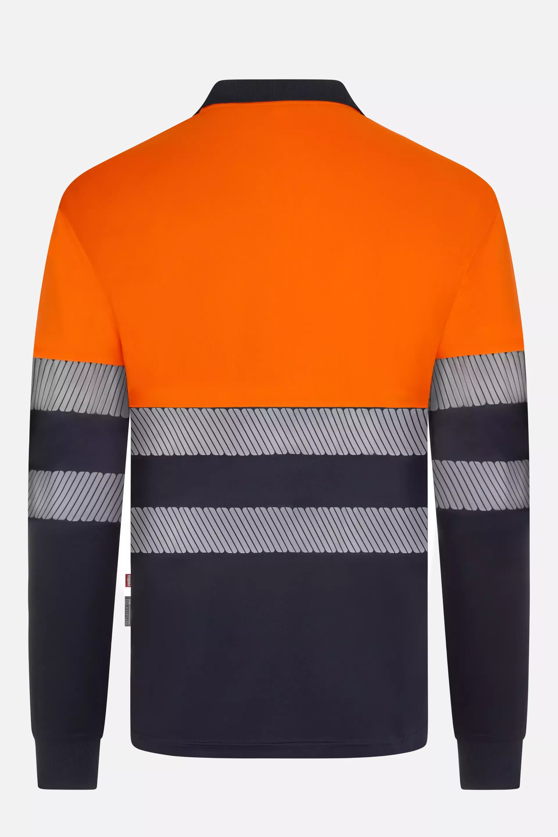 Velilla 305535-61-19, Warnschutz-Langarm-Poloshirt, Marineblau/Warnorange, image 2