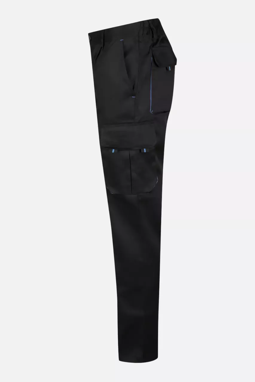 Velilla 103004-00-05, Work Trousers, Black/Sky Blue, image 3, gallery thumbnail